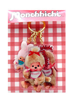 Monchhichi Beige & Chimutan 3PC Acrylic Keychain