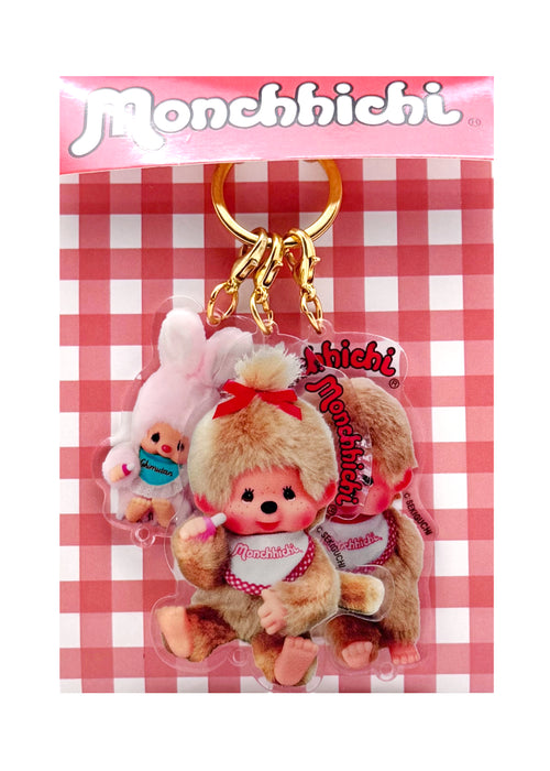 Monchhichi Beige & Chimutan 3PC Acrylic Keychain