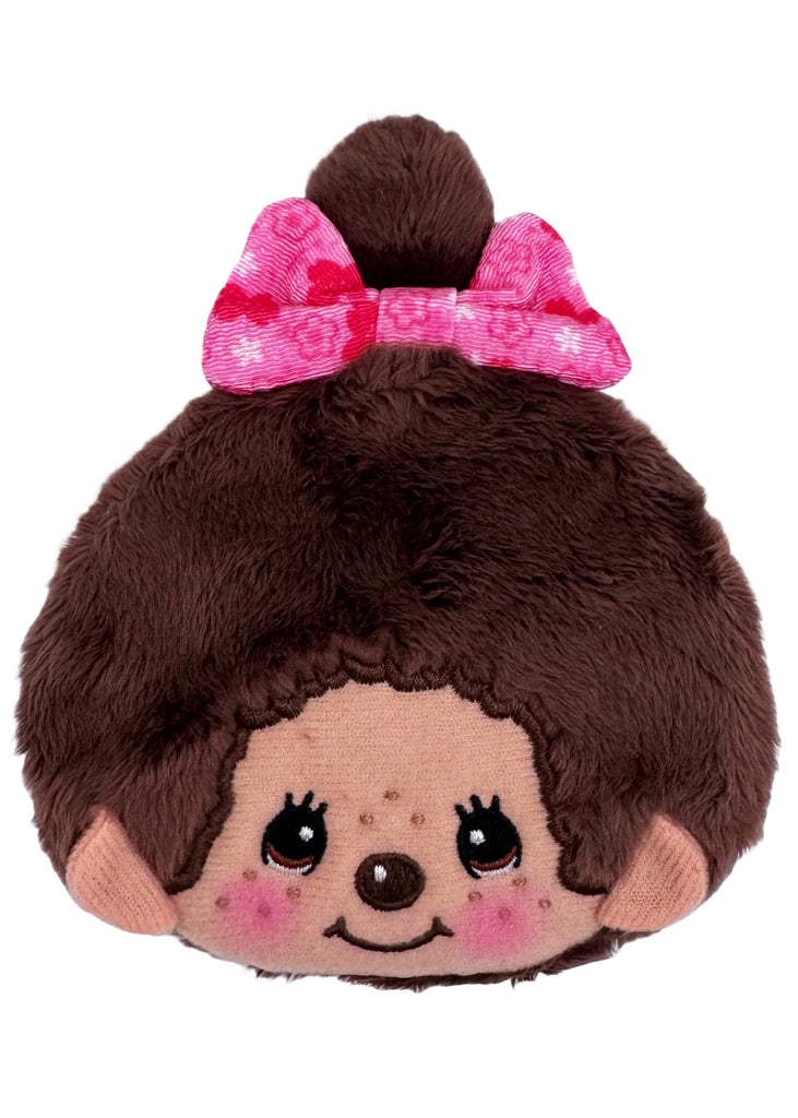 Sekiguchi Monchhichi-Chan Floral Bow Plush Coin Bag in Brown