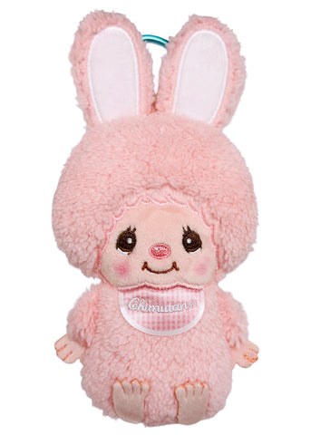 Sekiguchi Monchhichi Chimutan Pink Bunny Plush Mascot Carabiner