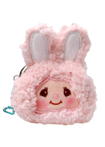 Sekiguchi Monchhichi Chimutan Pink Bunny Face Plush Mini Coin Bag