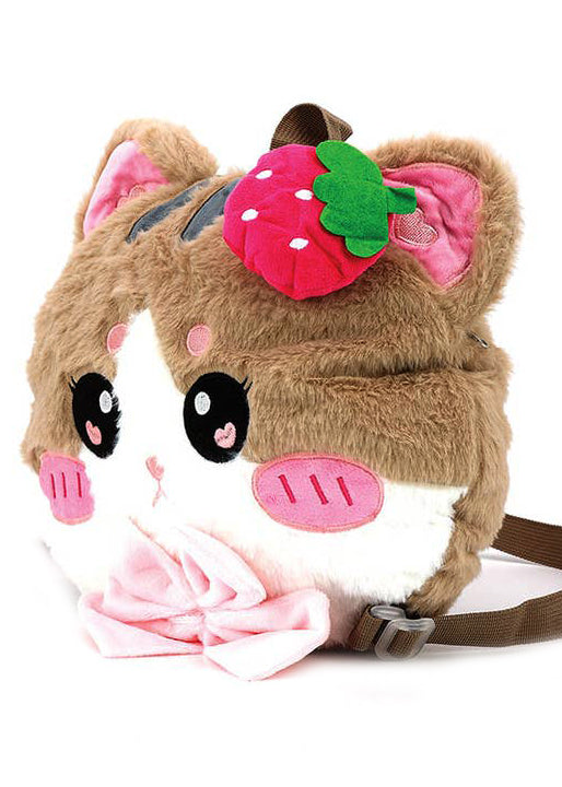 Kawaii Strawberry Kitty Plush Backpack