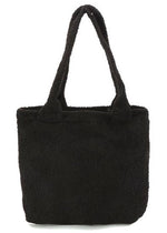 Furry Black Cat Plush Tote