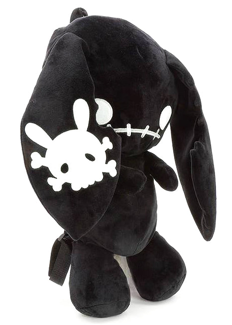 Naughty Bunny Black Plush Backpack