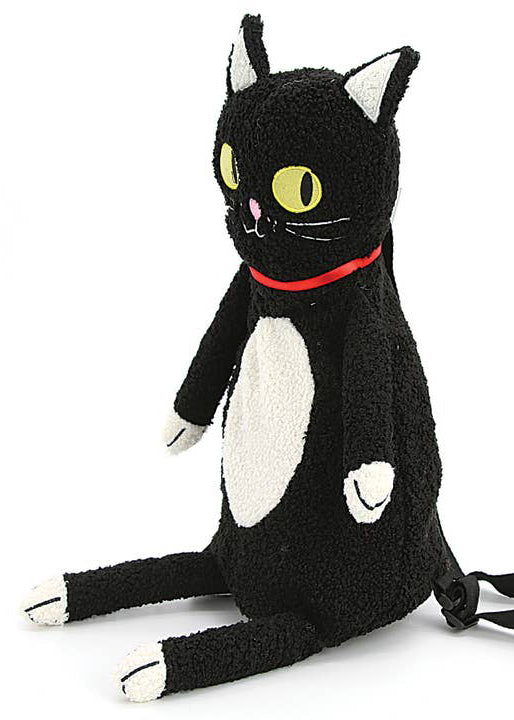 horror cats mini backpack Spookyville Critters Furry Black Cat Plush Backpack 81319FR