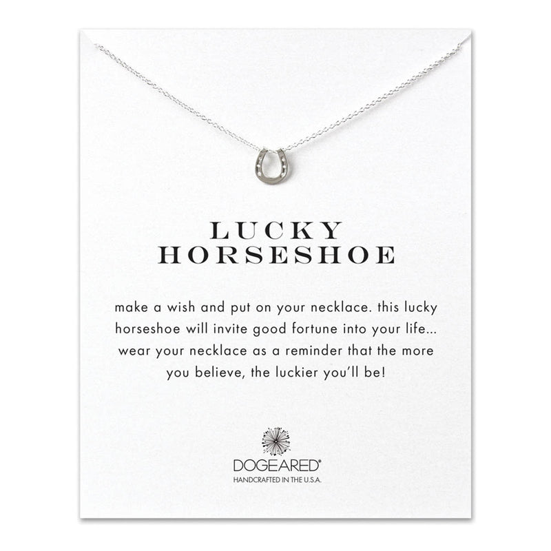 DOGEARED Lucky Horseshoe Necklace in Silver