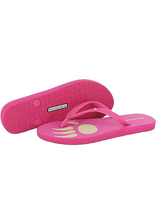 Bearpaw Lilly Soft Rubber Logo Flip Flop Sandal in Hot Pink