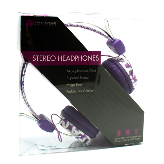 Purple Diamond Stereo Headphones