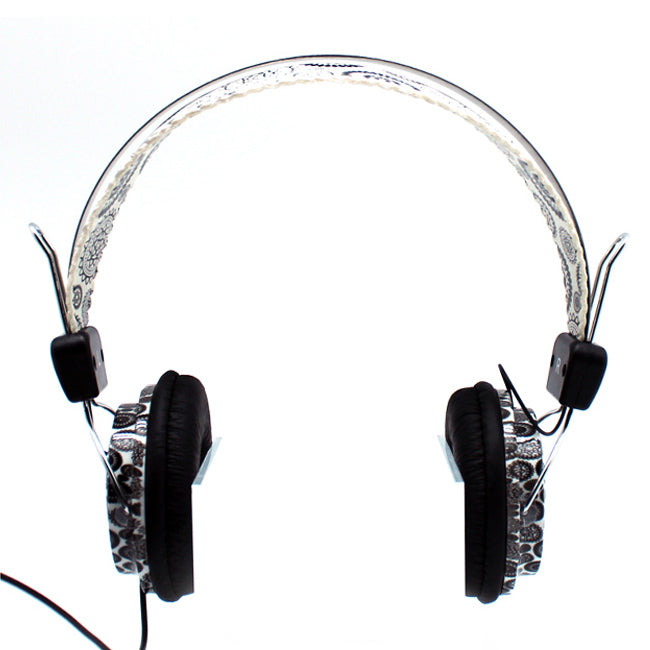 Black Paisley Stereo Headphones 