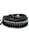 7 LUXE X Katie Soleil Multi Beaded Wrap Bracelet in Black