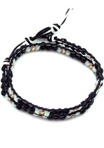 7 LUXE X Katie Soleil Double Wrap Beaded Bracelet in Black/White