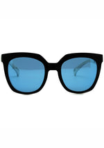 Adidas Originals Oversized Mirror Sunglasses in Black/Blue