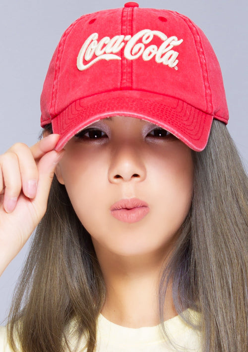 Coca-Cola Fade Wash New Raglan Hat in Red/White