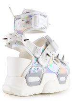 MULBERRY 03A Hyperspace Hologram Silver Platform Sandals
