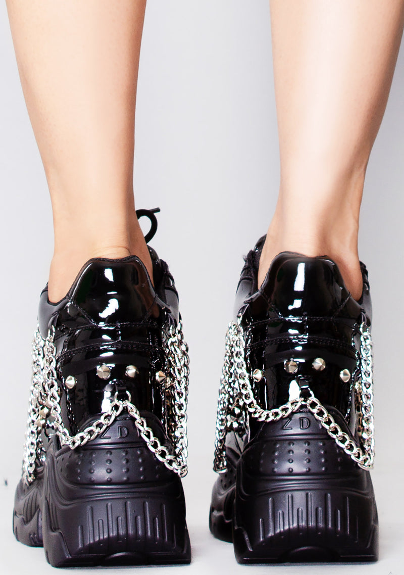 SPACE CANDY Rebellious Black Platform Sneakers