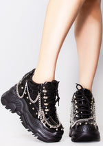 SPACE CANDY Rebellious Black Platform Sneakers