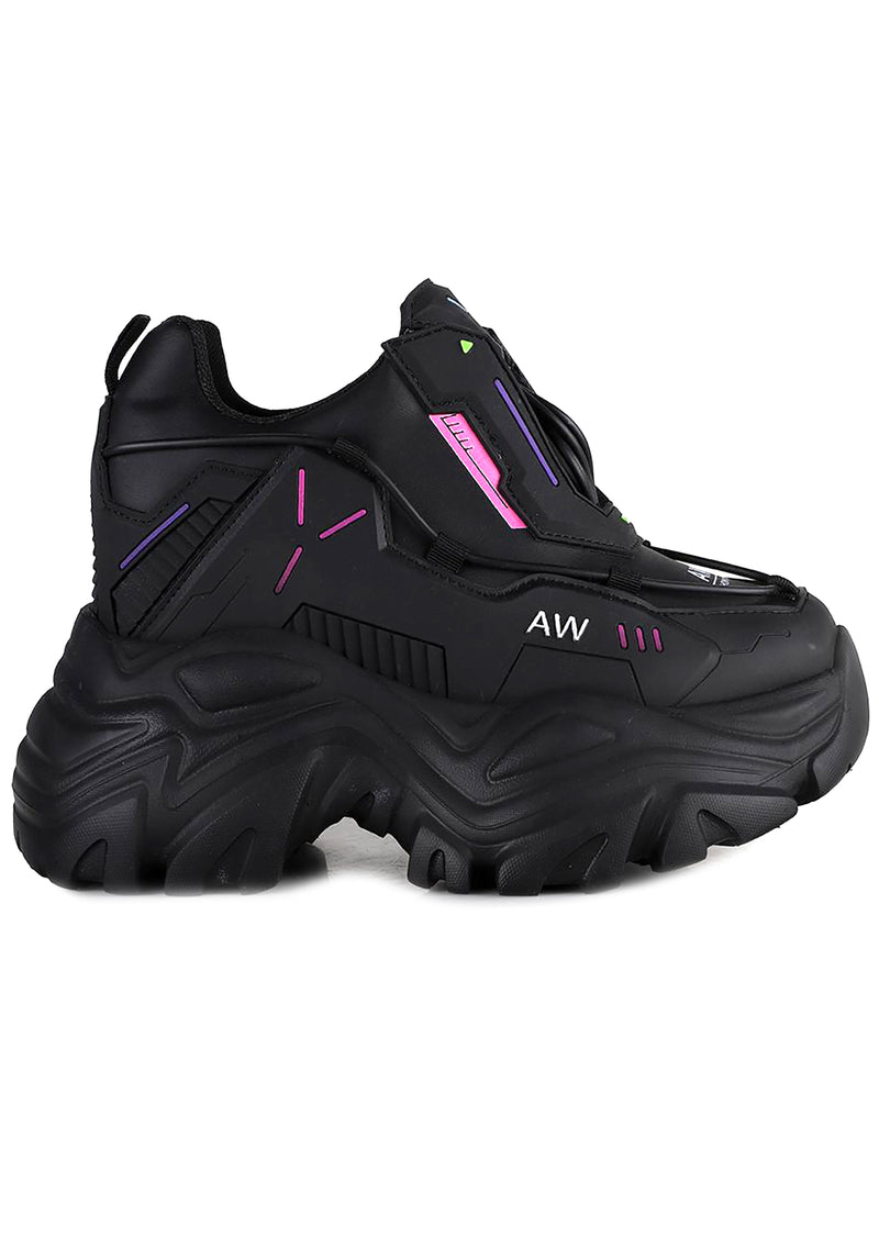 WATERMELON 04 X Machina Black Platform Sneakers