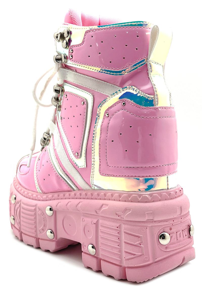 X LASR Exclusive Mangosteen 05 Electro Shock Pink Platform Sneakers