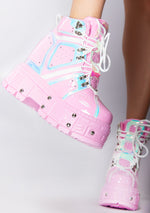 X LASR Exclusive Mangosteen 05 Electro Shock Pink Platform Sneakers