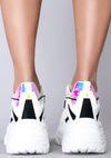 X LASR Exclusive Watermelon 04 Cybernetic White Platform Sneakers