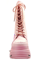 X WTF MTF Sweet Inferno Pink Platform Boots