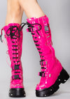 X WTF Orange Cookie Pay To Play Pink Platform Boots