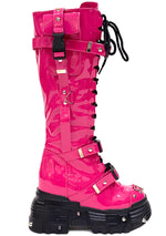 X WTF Orange Cookie Pay To Play Pink Platform Boots