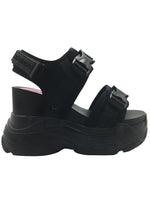 PEACH 02 Black Out Black Platform Sandals