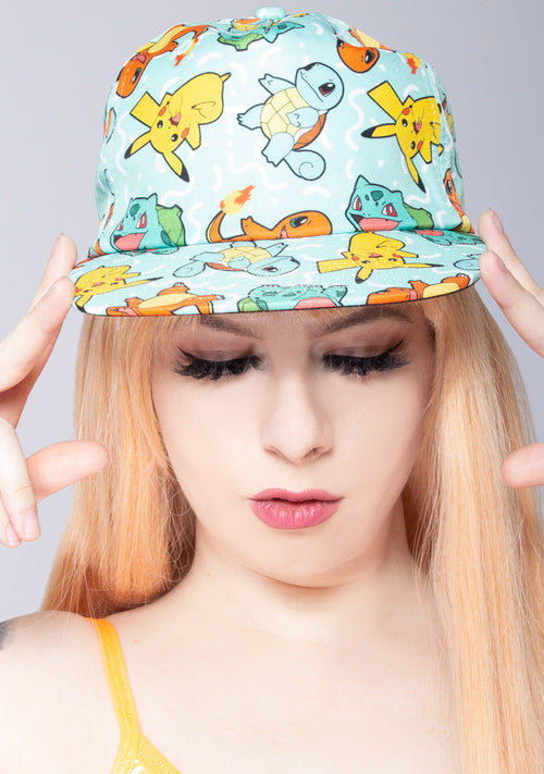 Pokemon Starters AOP Snapback Hat