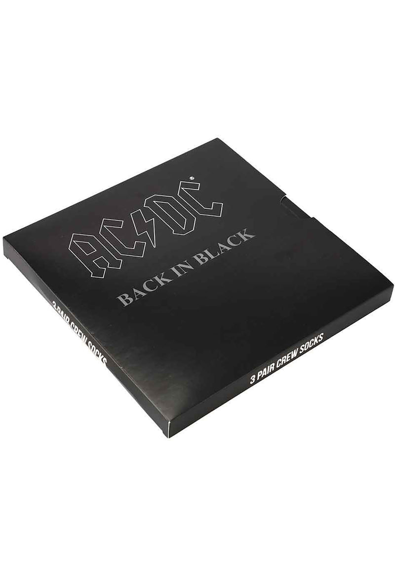 AC/DC Back in Black 3PK Socks Gift Box Set