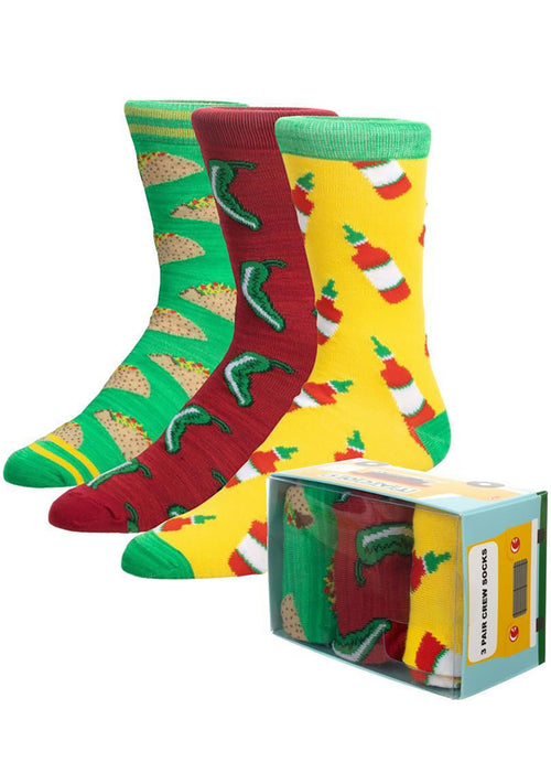 Taco Theme 3PK Socks Gift Box Set