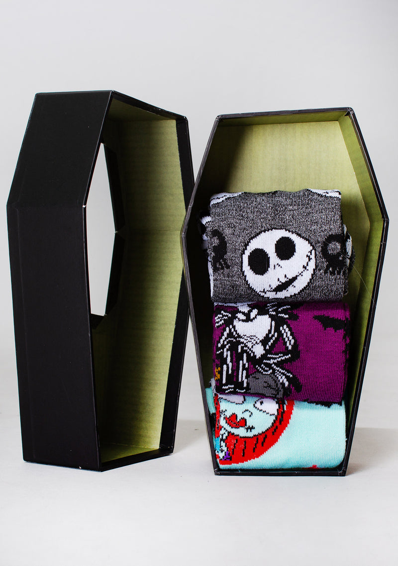 Disney Nightmare Before Christmas Coffin 3PK Sock Gift Box Set