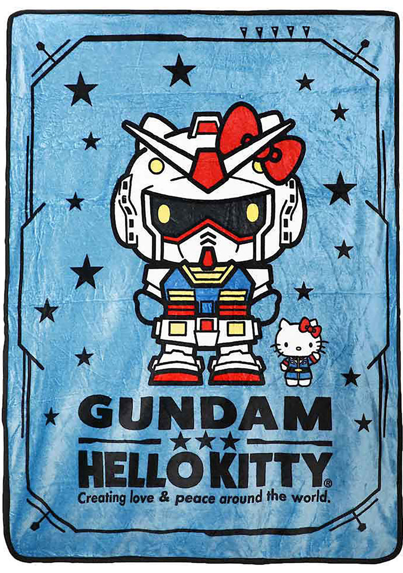 Gundam Hello Kitty Fleece Throw