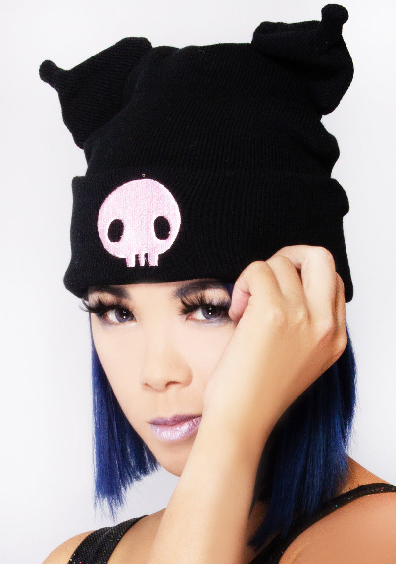 BIOWORLD Shop Bioworld X Kuromi 3D Plush Cosplay Beanie at