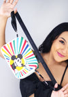 Disney Mickey Smiling Sunburst Rays Horizontal Crossbody Bag