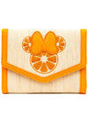 Disney Minnie Bow Orange Straw Pouch Crossbody Bag