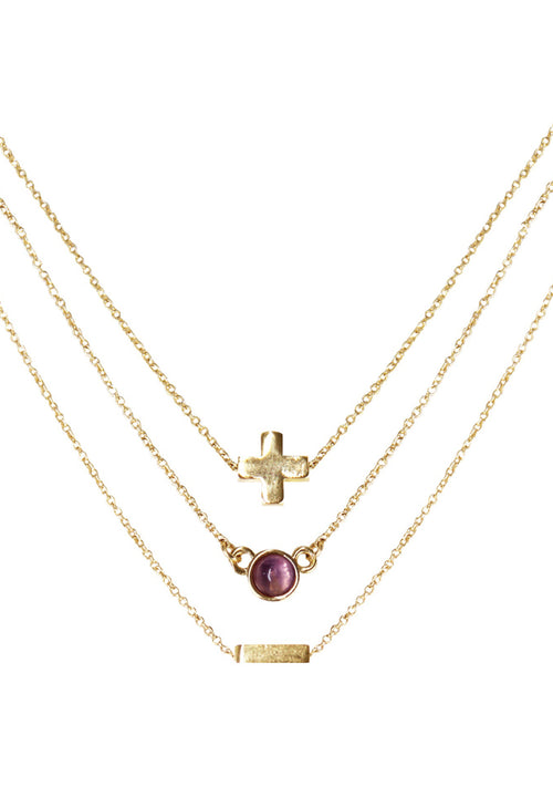 Dream Amethyst Delicate Chain Necklace Set