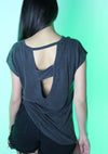 Cut It Out Tunic Top in Charcoal