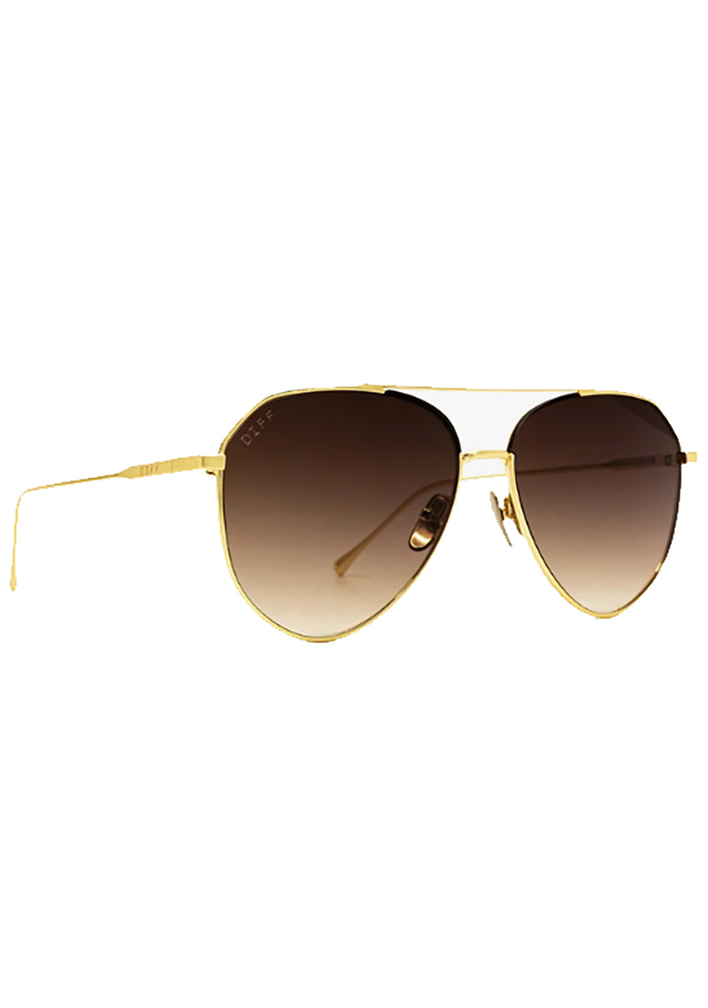 Dash Sunglasses in Brushed Gold/Coffee