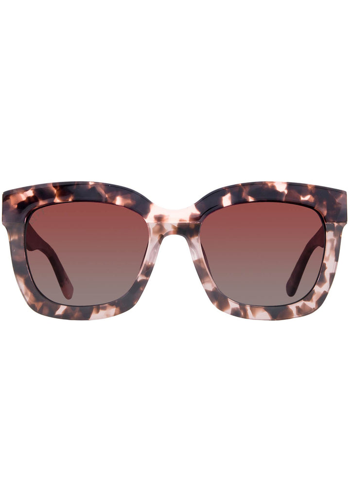 ? Diff Eyewear Carson Sunglasses in Claret Wine Gradient Amara Square Sunglasses | Dark Cherry Lacquer & Grey  main image 2