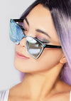 Goldie Sunglasses in Black Turquoise Mirror