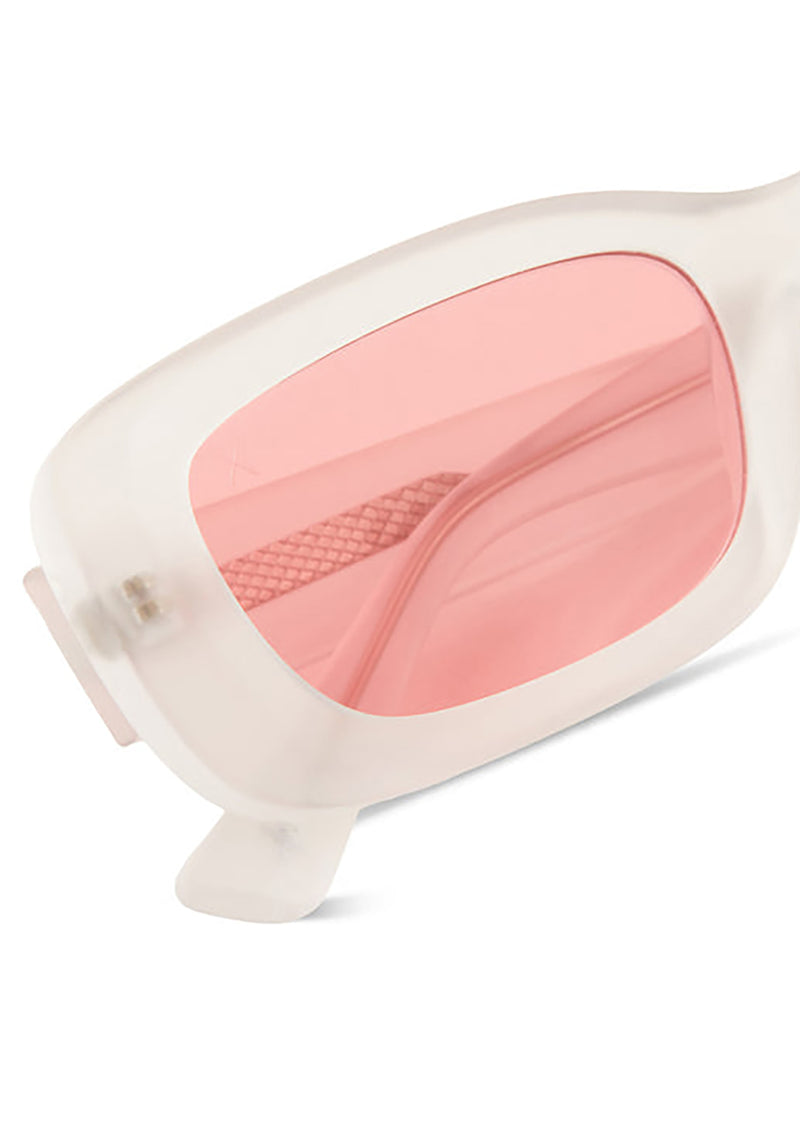 X Antonio Garza Antonio Polarized Sunglasses in Milky White/Neon Pink