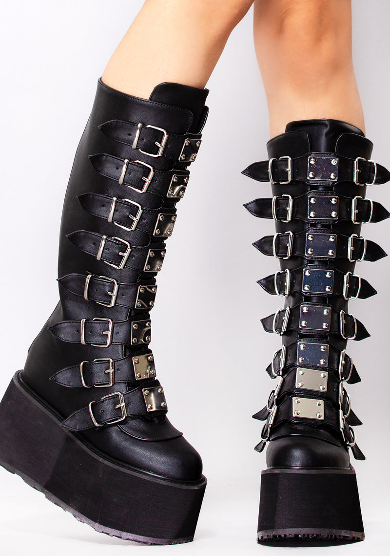 DEMONIA Shop Demonia Obsession Multi Strapped Platform Boots at