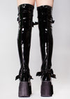 KERA 303 Maso-Kissed Patent Black Platform Boots