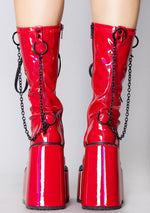 SWING 150 Blood Lust Red Platform Boots