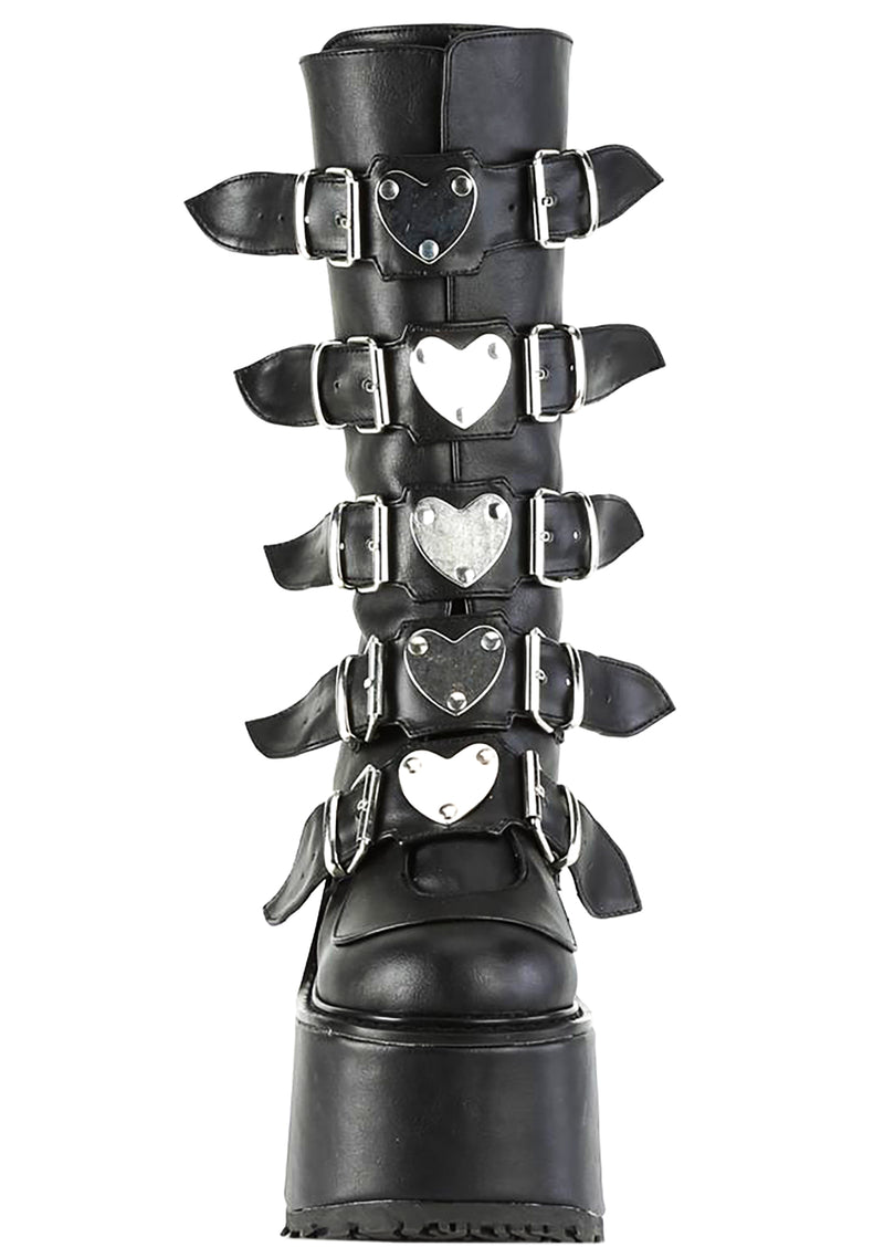SWING 230 Black Heart Black Platform Boots