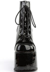 CAMEL 203 Raise Hell Patent Black Platform Boots