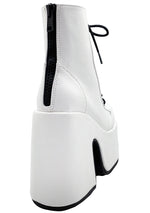 Demonia Camel Kush Platform Boots in White