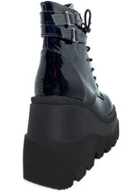 Demonia Shaker Hologram Platform Boots in Black