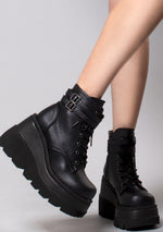 Demonia Shaker Platform Boots in Black